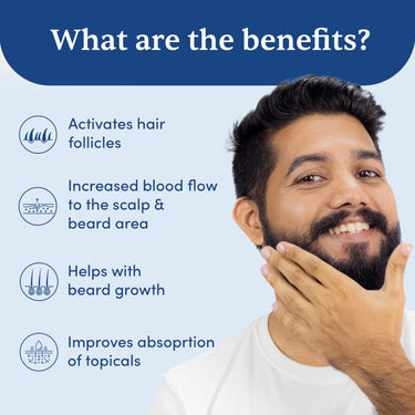 Man Matters Derma Roller With Disinfectant | 540 Micro 0.5mm Titanium Alloy Needles | Reduces Hair Fall & Stimulates Hair Follicles | Easy to use | Safe and Effective